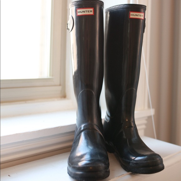 Hunter boots glossy black - Picture 1 of 5
